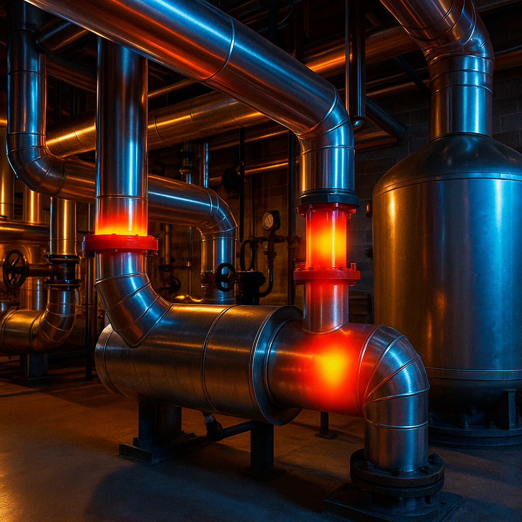 Puentes Térmicos, fugas térmicas aislamiento térmico industrial sala de calderas eficiencia energética